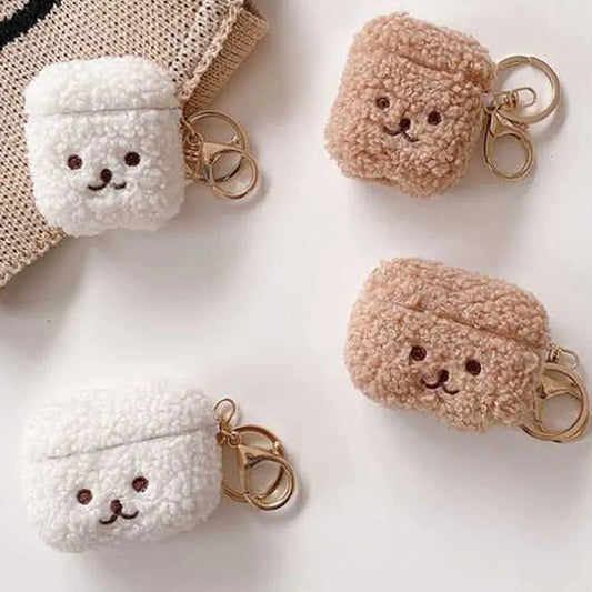 Cute Fluffy Bear Earphone Case For Apple Airpods