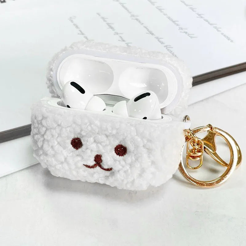 Cute Fluffy Bear Earphone Case For Apple Airpods