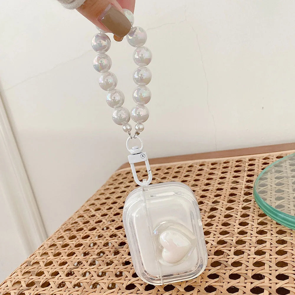 Cute Pearl Heart Earphone Case for AirPods