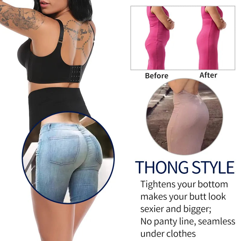 High Waist Tummy Control Thong Panties: Slimming Butt Lifter