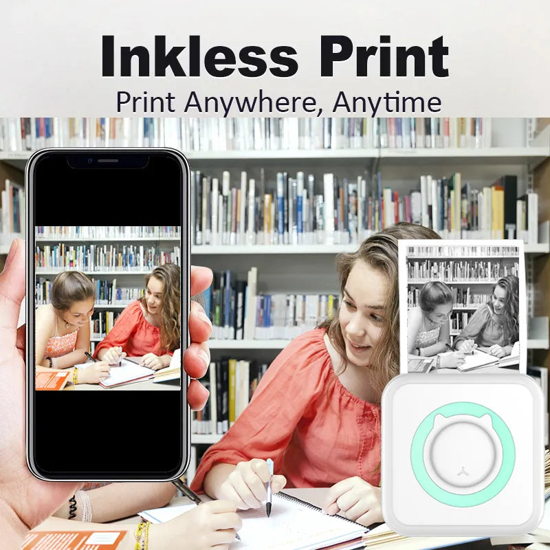 Portable Mini Photo Printer for iPhone/Android: Ideal for Gifts, Study Notes, and Work