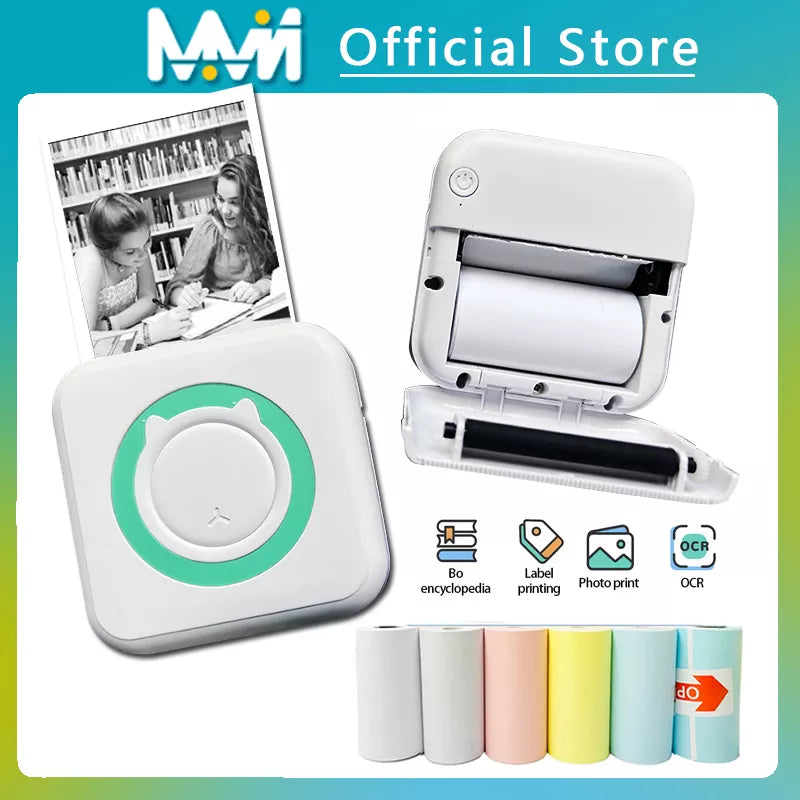 Portable Mini Photo Printer for iPhone/Android: Ideal for Gifts, Study Notes, and Work